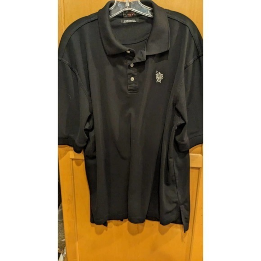 Driway Divots Men’s Performance‎ Polo Shirt BlackPolyester Golf XL